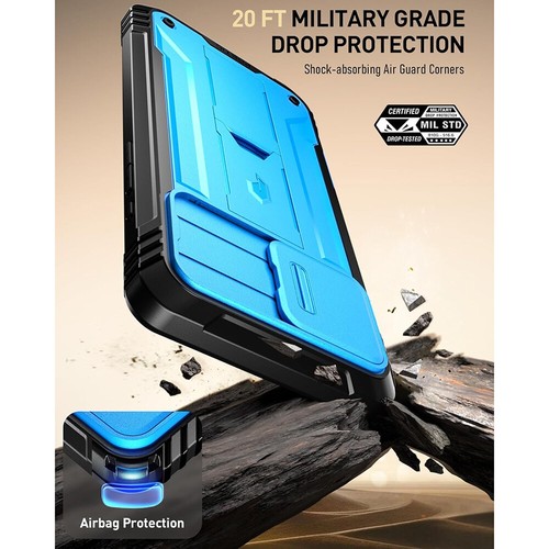 For iPhone 16 Plus Case Built-in Screen With Kickstand Shockproof Cover Blue - 第 5/9 張圖片