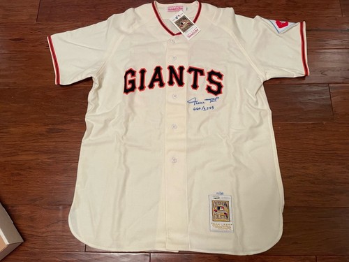 WILLIE MAYS SIGNED AUTOGRAPH M&N GIANTS STAT JERSEY STEINER COA LTD 50 - Picture 2 of 10