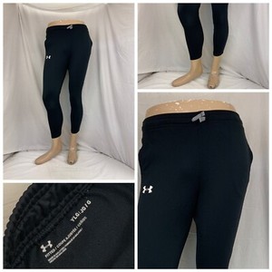 Under Armour Fitted Leggings Youth L Black Stretch Worn Once YGI S0-302