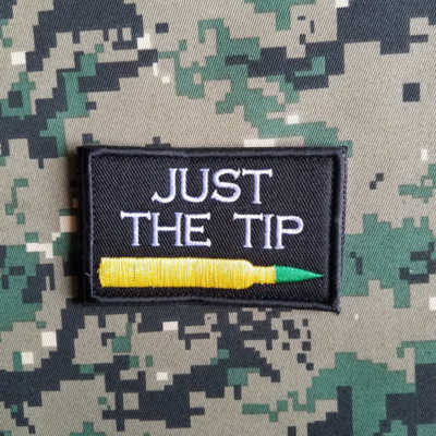 JUST THE TIP PATCH TACTICAL MILITRAY EMBROIDERED DARK YELLOW HOOK BADGE ...