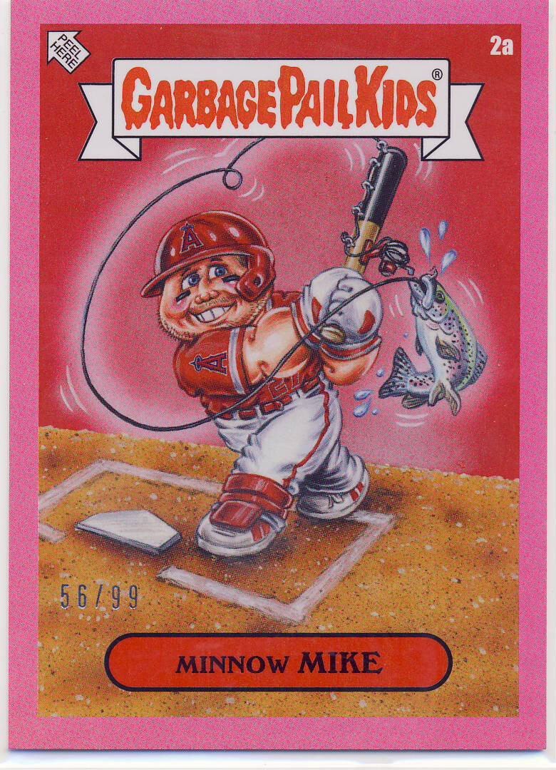 2023 Garbage Pail Kids GPK X MLB GROSS Pink 2a Mike Trout 56/99
