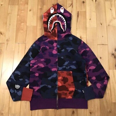 BAPE Shark full zip hoodie crazy camo A Bathing Ape Size M | eBay