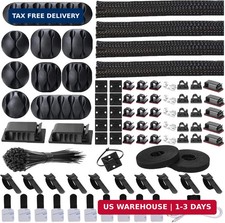 Cord Management Organizer Kit 4 Cable Sleeve ...