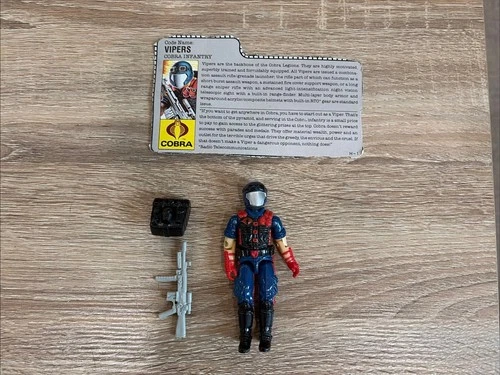 Vintage 1986 Hasbro G.I. Joe  VIPERS COBRA INFANTRY W/Filecard  Complete