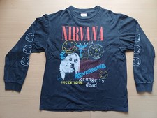 NIRVANA multi print all over KURT COBAIN IN UTERO NEVERMIND VINTAGE TOUR SHIRT