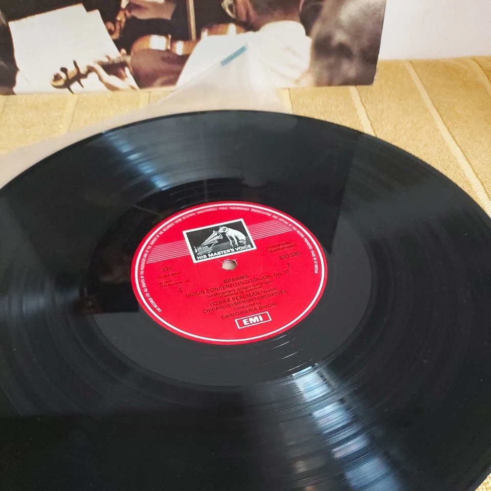 ASD 3385 Brahms Violin Concerto Itzhak Perlman Carlo Maria Giulini NM/EX Quad - Image 4 of 4