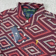 NEW WILLIAM MURRAY Mens Medium POLO SHIRT FALL INTO FORMATION GOLF AZTEC TRIBAL