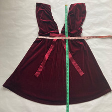 NWT Endless Rose Velvet Bow Mini Dress Black M