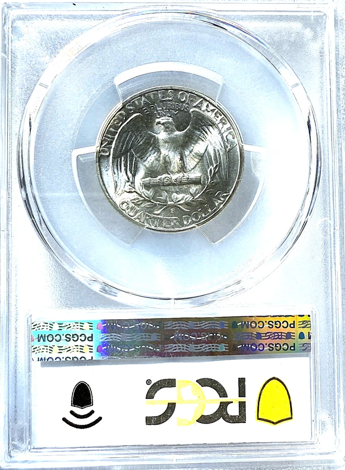 1944-S WASHINGTON Silver Quarter PCGS MS66 / HARD TO FIND / PROOF LIKE - Image 4 of 4