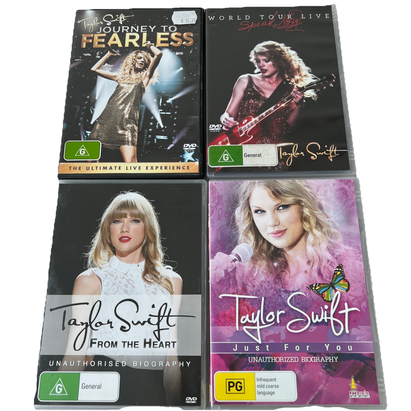 Taylor swift dvds bulk country pop music merchandise memorabilia concerts r4 x4