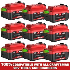 For Craftsman V20 Battery 20 Volt 8.0Ah Lithium Ion 20V CMCB205 CMCB204 3000mAH