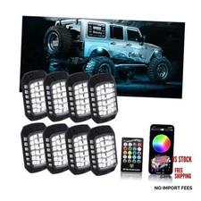 Car RGB Rock Lights, 8 Pods 36 LEDs High Brights Multicolor Underglow Neon