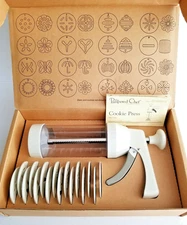 Pampered Chef Cookie Press #1525 Original Box 16 Different Disc Patterns
