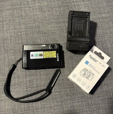 Working Sony Cyber-shot DSC-T90 12.1MP Digital Camera Black read description