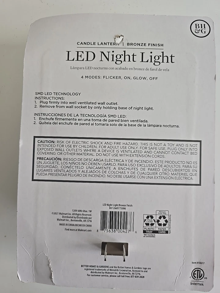 Better Homes & Gardens Linterna LED Luz Nocturna Vela Parpadeante Blanca Suave Foto 4 de 4