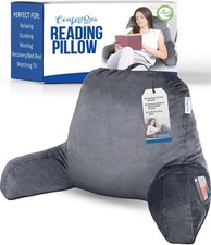 Deluxe Memory Foam Bed Wedge Pillow for Sitting Up - Grey, Removable Cover