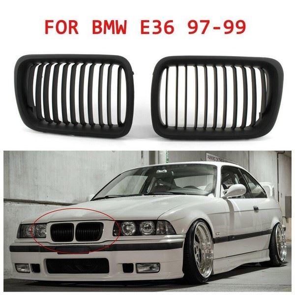Front Motorhaube KüHlergrill Abdeckung FüR BMW E36 97-99 3Er Glanz Schwarz-image