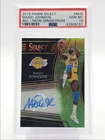 MAGIC JOHNSON 2018-19 SELECT SIGNATURE NEON GREEN PRIZM AUTO /35 PSA 10 Q2596