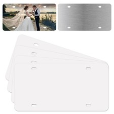 SHMZK 4 PCS Sublimation License Plate Blanks, Metal THK-0.6mm 4Pack