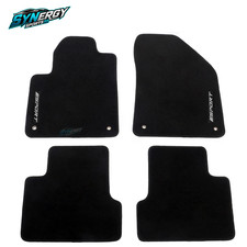 Black Nylon Floor Mats Fits 14-23 Jeep Cherokee Carpets Anti Slip W White Sport