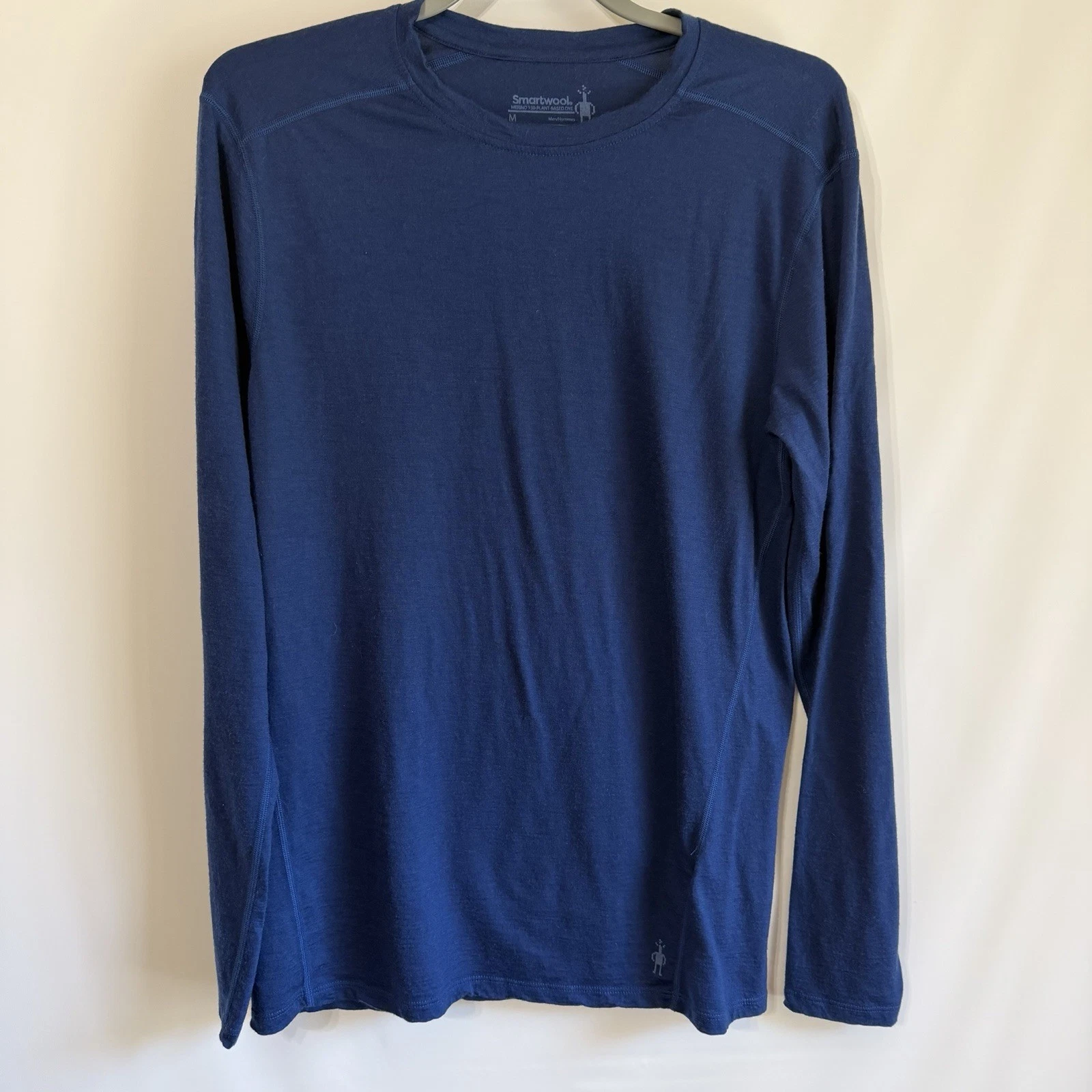 SmartWool Merino 150 Plant Based Dye Blue Long Sleeve Shirt Men Medium BaseLayer