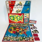 Vtg 1954 Milton Bradley Game of States Board Game Complete Wood Tokens