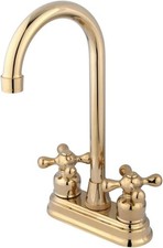 Kingston Brass KB492AX Bar Faucet, 4-3/4" in Spout Reach, Polished Brass
