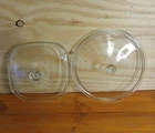 Vintage Pyrex Clear Glass Lids Lot Of 2/ 10 Inch & 12 Inch
