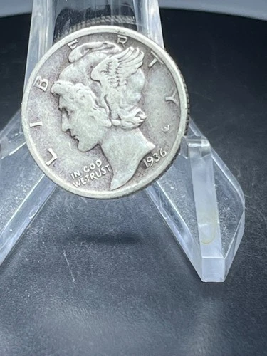 1936 D  Mercury Dime circulated 90% Silver Fine  # PS132