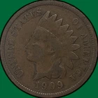 1909 Indian Head Cent Very Good VG Coin #39611