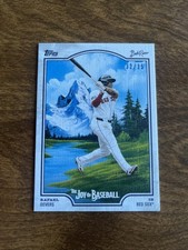 2025 Topps Bob Ross | Rafael Devers | Titanium White Auto 18/35 | Card # 29E
