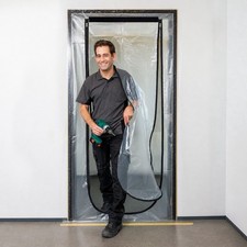 Zip Door Cover Dust Protector Plastic Curtain Home Renovation-Painting 220x110cm