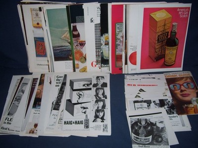 Vintage Lot of 1960's Beer and Alcohol Advertisements 170 Ad's Playboy Magazine