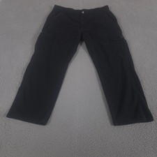 Wrangler Pants Men 40x30 Black Cargo Relaxed Fit Cotton Stretch Utility Workwear