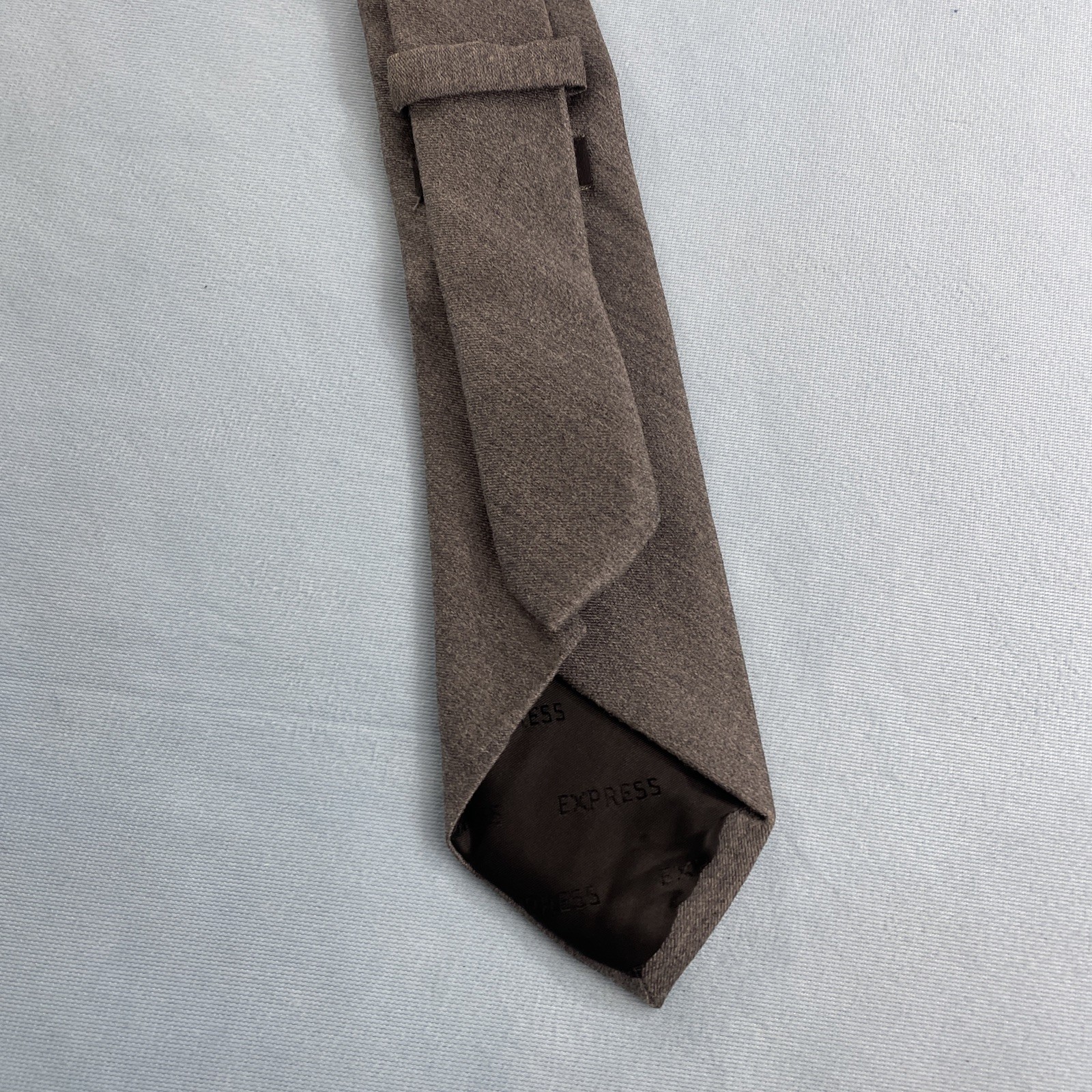Express Solid Gray Silk Blend NeckTie Skinny Silv… - image 8