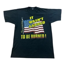 Vintage 90s Patriotic American Flag Graphic Tee Screen Stars Best USA Made Large