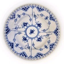 Royal Copenhagen Musselmalet gerippt Vollspitze tiefer Teller 1085 / 621 1.Wahl