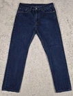Levis 505 Mens Dark Wash Straight Leg Denim Jeans Size 35x32 (35x31)