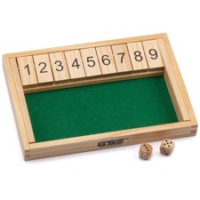 Wooden 9 Shut The Box Game Mini Travel Set Simple Funny Family Party Board
