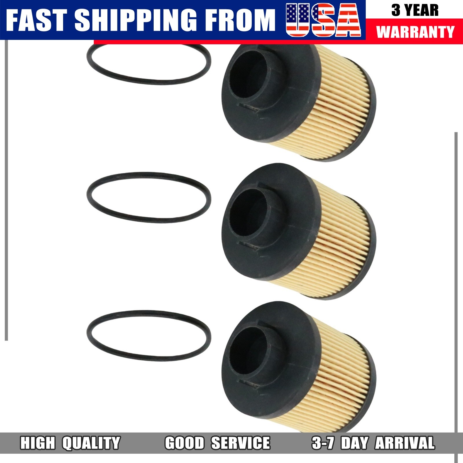 3X Oil Filter 07L115561C For 2004-2008 Lamborghini Gallardo USA