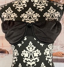 VTG 80  s Women  s Vanity Fair Solid Black Unpadded Underwired Strapless Bra 38C