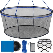 Foldable Fishing Net Landing Fishing Pier Nets Drop Net for Pulling up Fish wi
