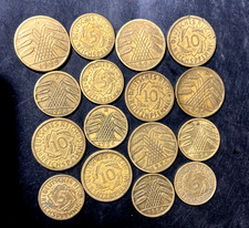 OLD WEIMAR GERMANY Coin Lot - 1924-1936 - 16 Great Coins - Lot #B5