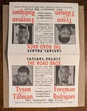 MIKE TYSON GEORGE FOREMAN "THE ROAD BACK"  Caesers Palace Vintage Promotion 1990