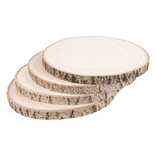 4 Pcs 8-9 inches Large Unfinished Wood Slices for Centerpieces, Natural Rusti...