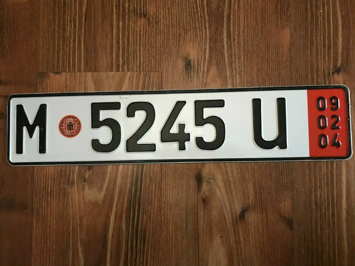 GERMANY LICENSE PLATE RED M 5245 U ( MÜNCHEN BAYERN BAVARIA )
