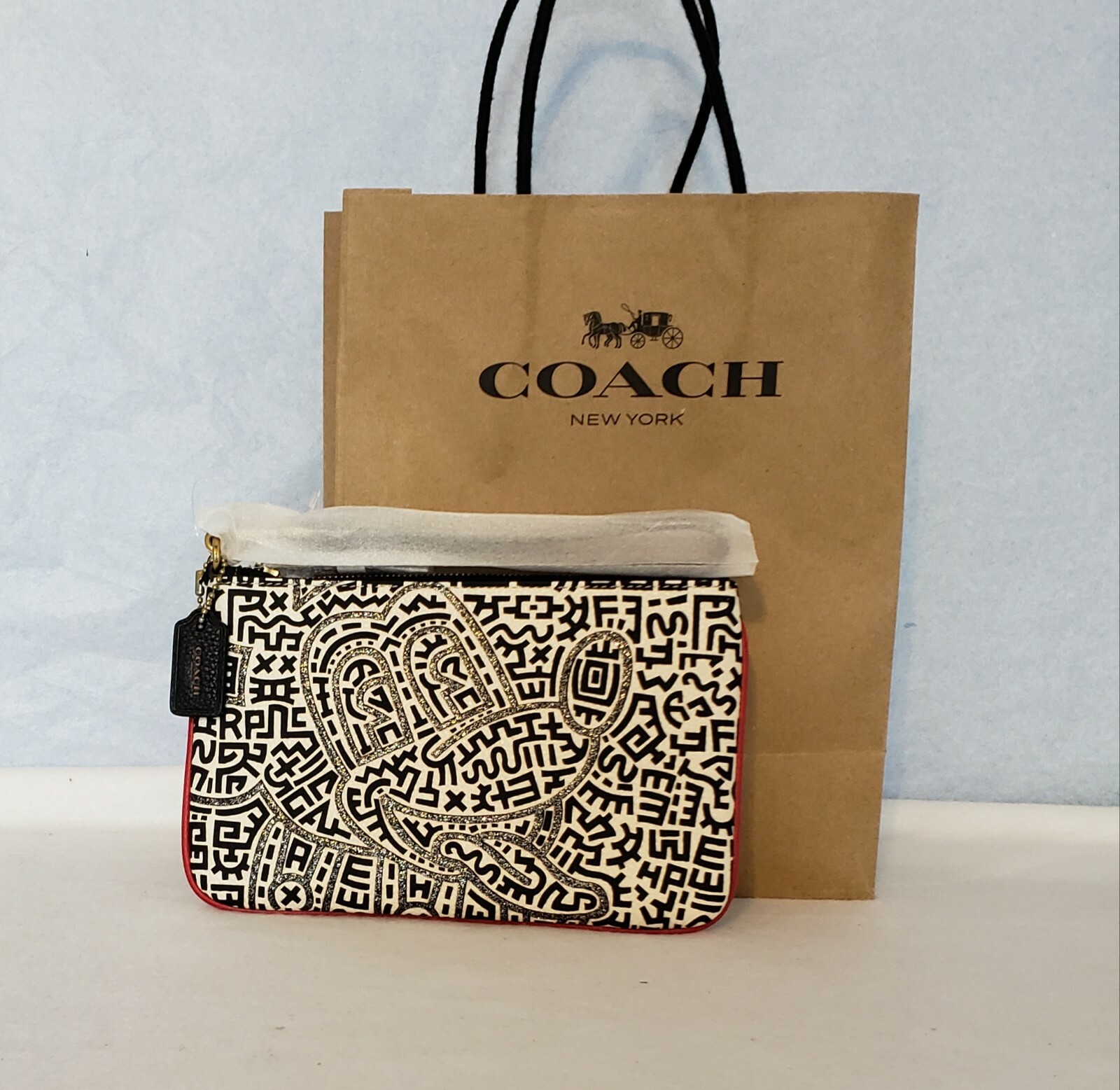 COACH NWT DISNEY MICKEY MOUSE X KEITH HARING SMALL WRISTLET SOLD OUT! image 2