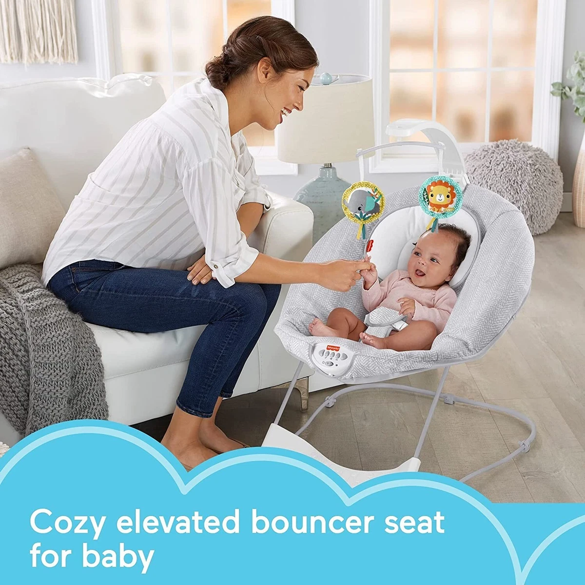 Fisher Price See Soothe Deluxe Bouncer Hearthstone soothing