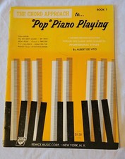 CHORD APPROACH TO POP PIANO PLAYING Songbook Sheet Music Vintage 1962 Beginners
