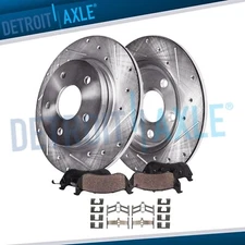 Rear Drilled Disc Brake Rotors Ceramic Brake Pads Kit for Honda Accord Acura ILX